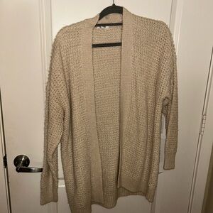 Cozy Beige Open-Front Cardigan